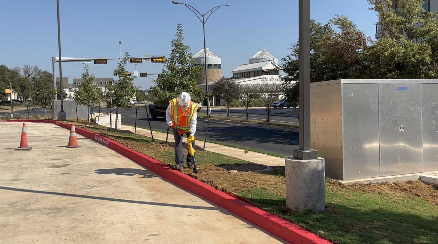 Foremen set out points themselves — no waiting on a surveyor.